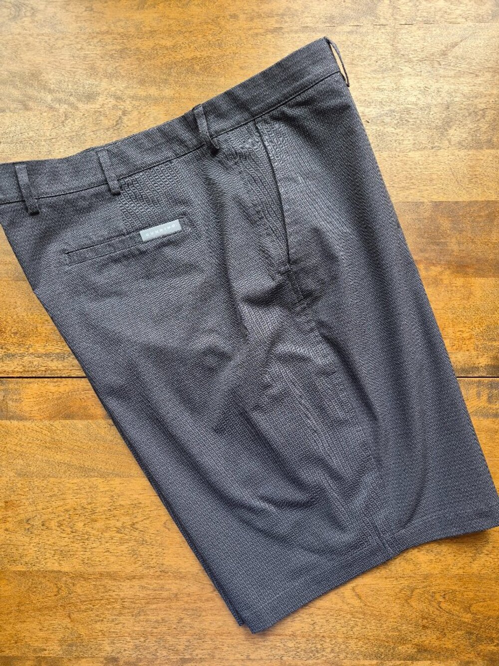 Dunning Golf Everbest Shorts Mens 40/9" Gray Herringbone Performance Stretch